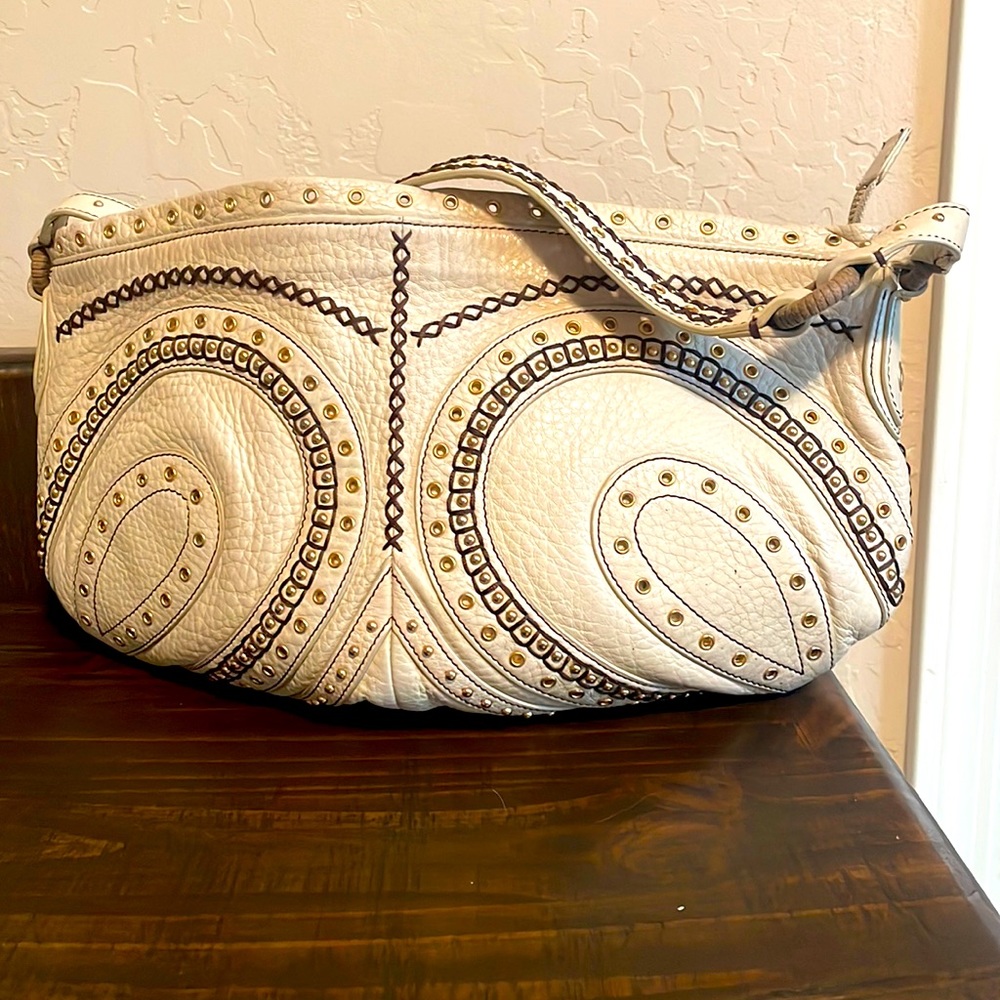Cole Haan Village cream grommet bag EUC